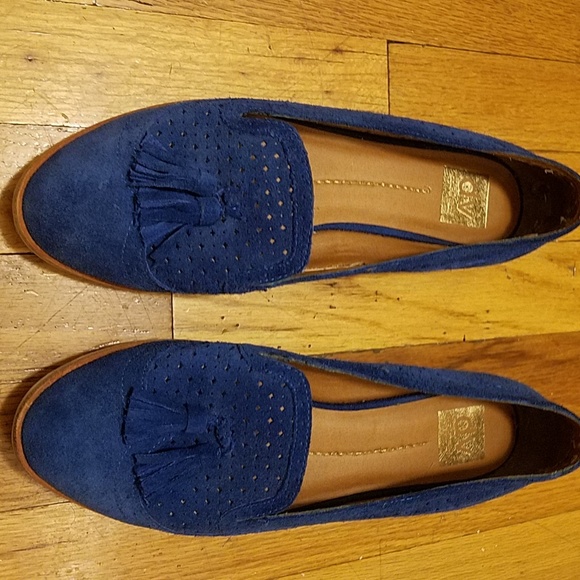 Royal blue suede tassel loafers - Picture 1 of 4